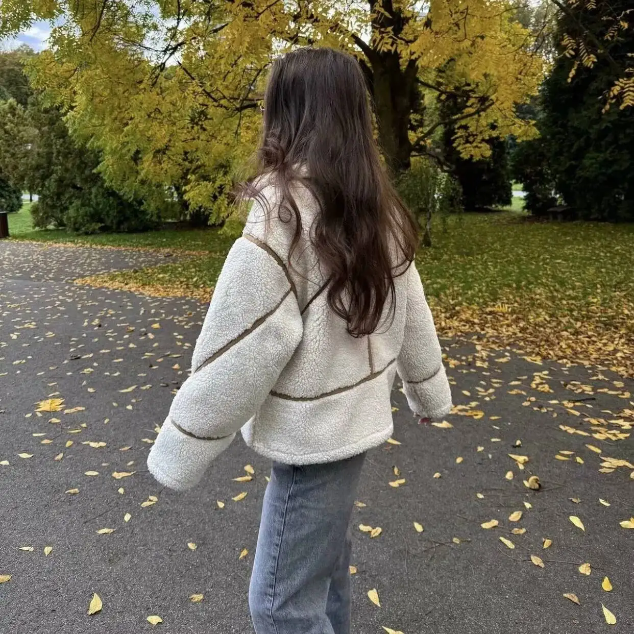 Nuova Giacca Corta da Donna Autunno-Inverno, Ampia e Calda, in Pile Double-Face con Maniche Lunghe e Colletto, Ideale per il Pendolarismo