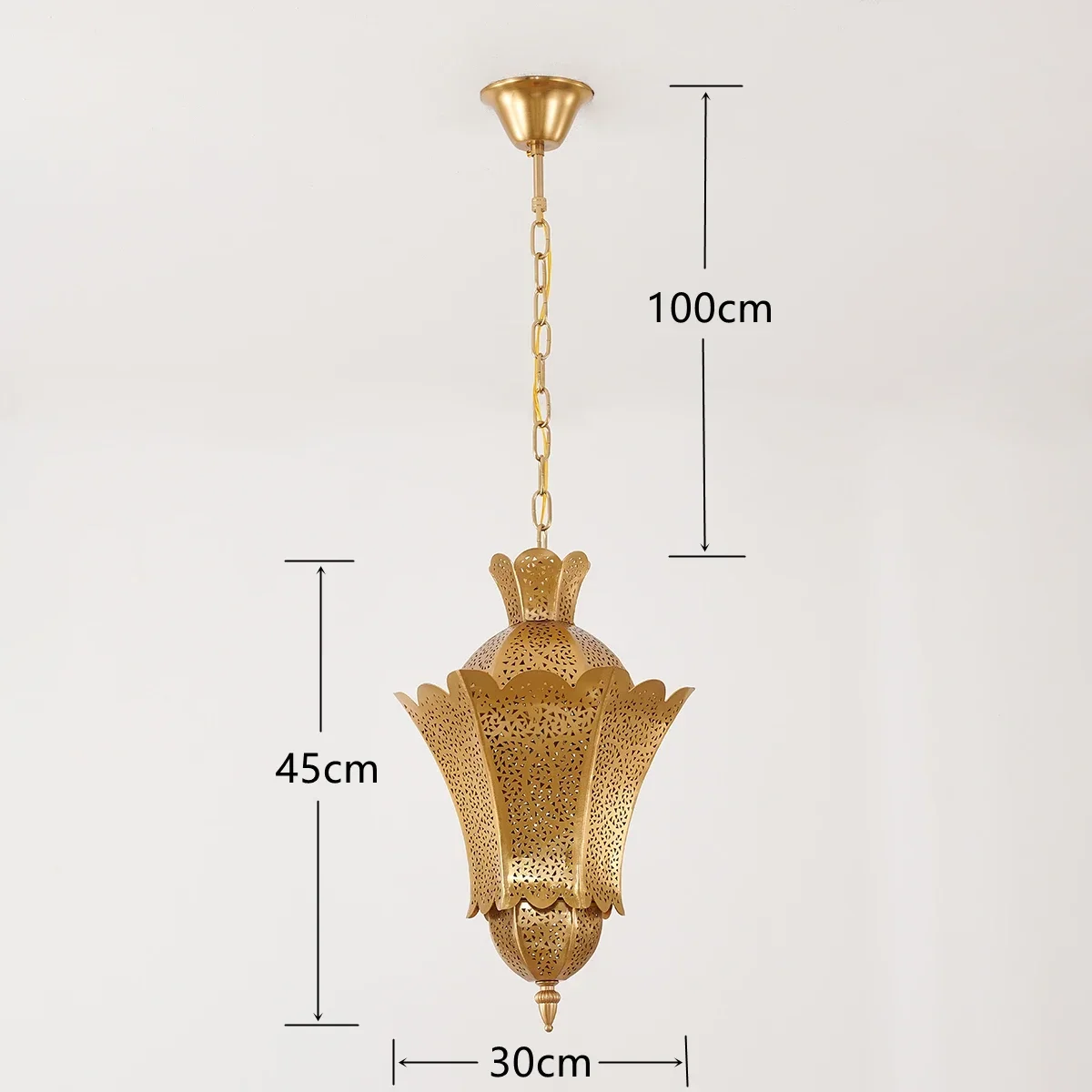 Vintage Classical Moroccan Pendant Light Gold Hollow Carved Hanging Lamp Decorative Lighting For Restaurant Hotel Homestay