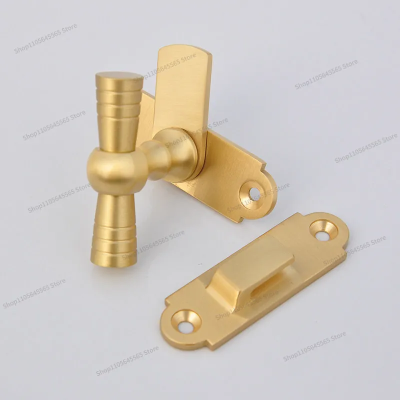 Cat hole door buckle, bathroom door lock buckle, old house door and window handle link buckle, brass antique latch