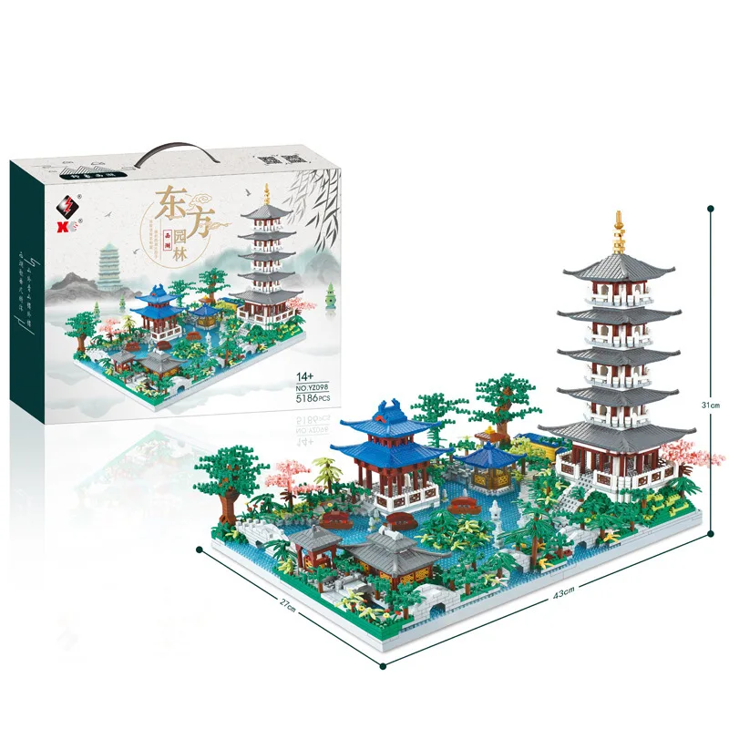 

5186 PCS Mini Blocks Chinese Architecture West Lake Tower Challenge Set Kids Toys Children Gifts Holiday Girl Present 098