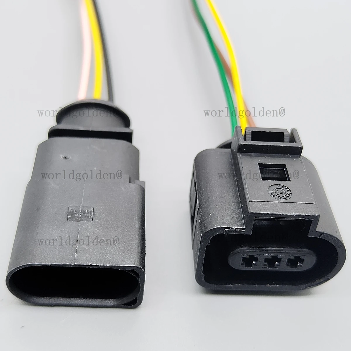 1J0973803 1J0973703 3-Pin Automotive Connector Plug with Pre-Wired Cables for Universal Vehicles, waterproof and durable