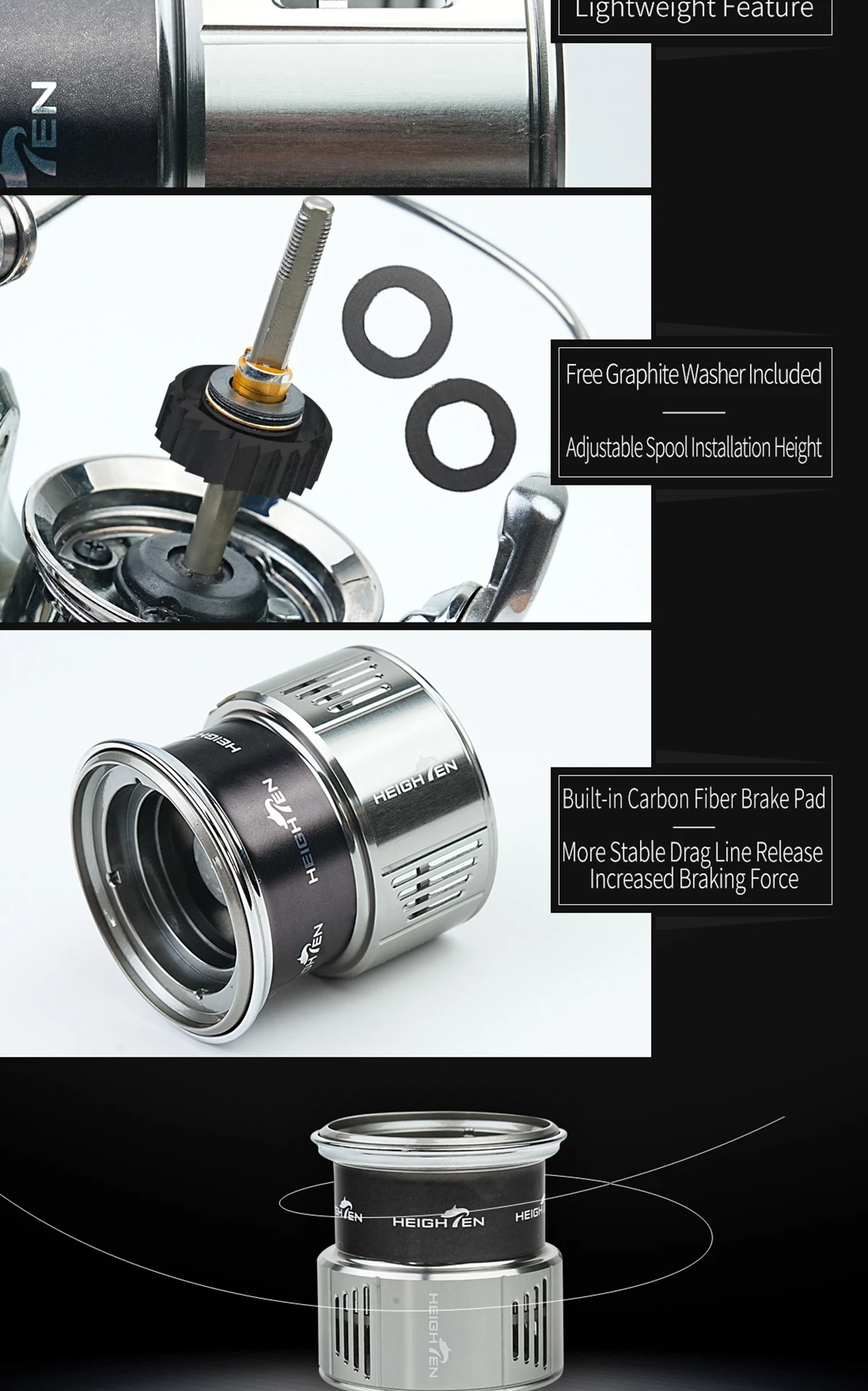 HEIGHTEN Ersatz Flach Spool Für 18/19 STELLA / 20 TWIN POWER / 19 VANQUISH / 19 STRADIC / 20 VANFORD 2500-3000 serie – Detail 5