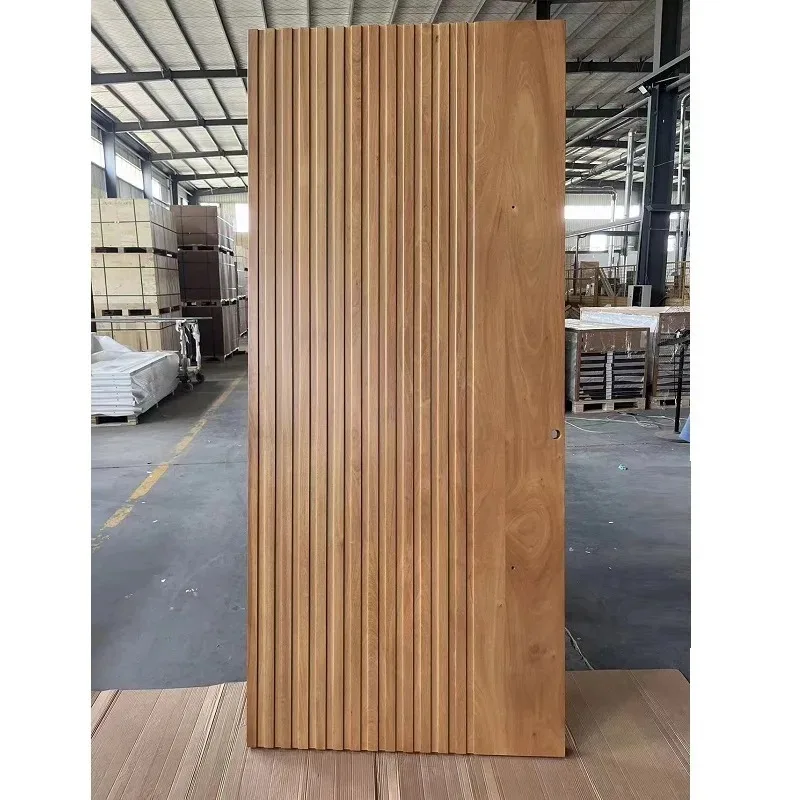 Modern custom anti-theft external opening revolving door with solid wood structure, suitable for contemporary luxury residences