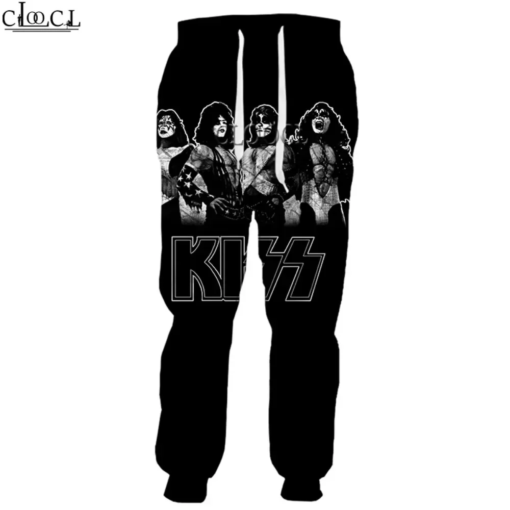 HX Rock Metal Kiss Band Pants Fashion 3D Printed Sweatpants Fashion Casual Trousers Men Clothing Joggers Dropshipping