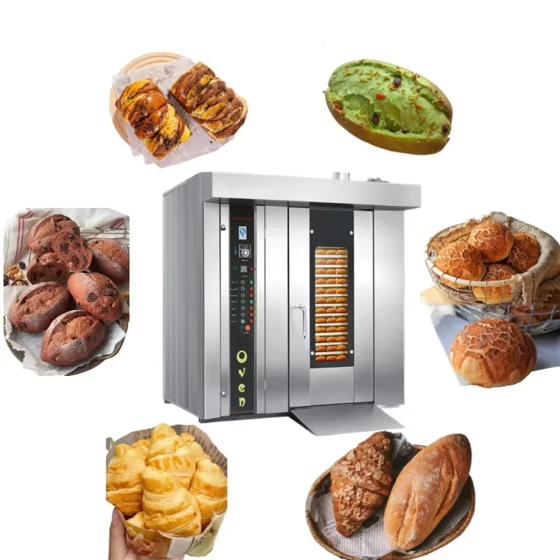 【Best-selling】32 Trays Rotary Bread Oven Bakery Equipment Electric Big Rotating Baking Automatic Rotatory Oven For Baking Bread