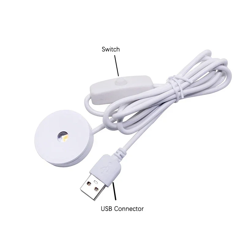 Small Spotlight Indoor 1w 8mm Simple night Lamp With 5V USB Switch Mini Ceiling Light Jewelry Collection Display Cabinet