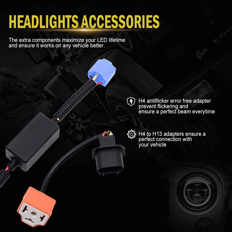 For Jeep Wrangler Projector Angel Eye Cm Round LED Bulb With DRL Amber TURN Singal For Unlimited SAHARA Jku RUBICON SPORT Cruise