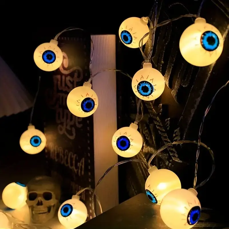 

Nice 1PC Halloween Eyeball LED Lights Battery Powered Decoration String Lamps Haunted House Bar Holiday Party Spooky Lighting