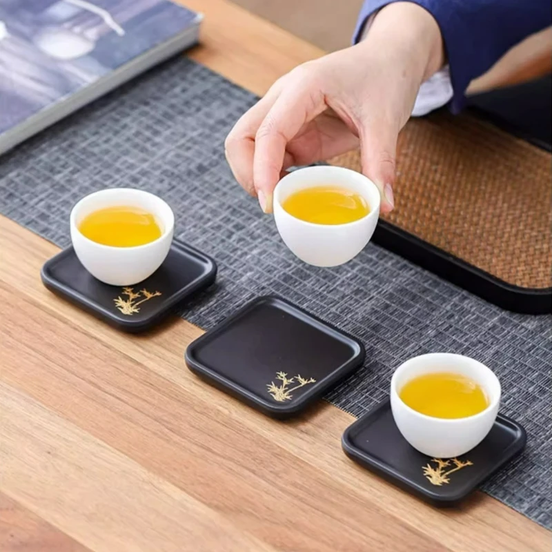 Retro Kung Fu Tea Coaster Chinese Style Heat Insulation Anti-scalding Household Tea Tray Tea Mat Ceremony Accessories 2025 New