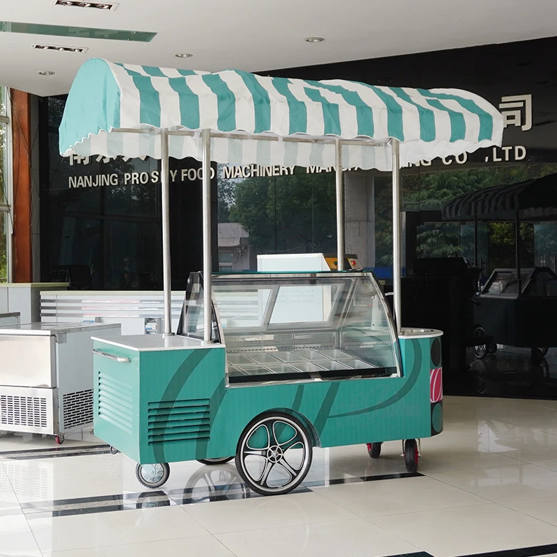 Best Selling Ice Cream Trolley/freezer Ice Cream Carts/mobile Ice Cream Making Cart