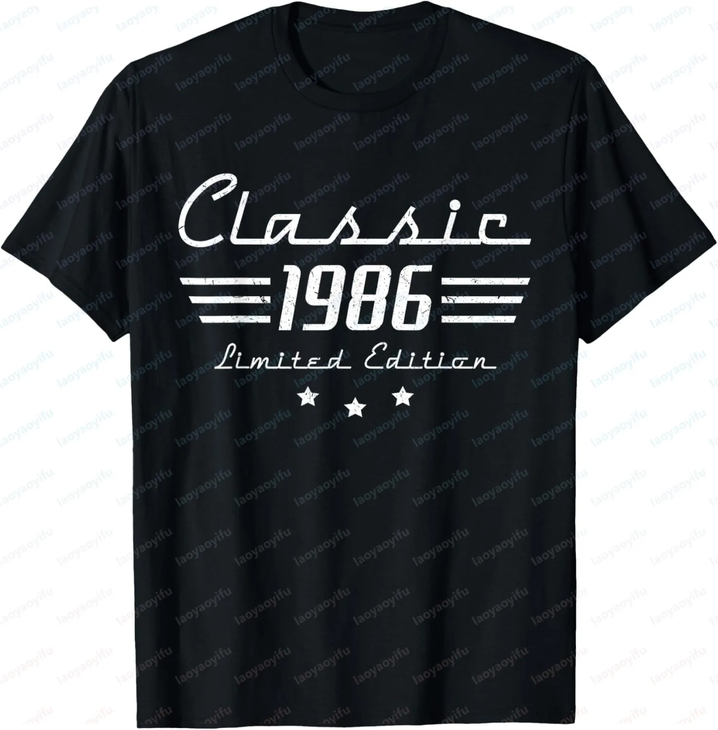 Camiseta de regalo para hombre y mujer, edición limitada, Retro, cumpleaños, Vintage, 1986, camiseta personalizada, camiseta estampada, Ropa Hombre