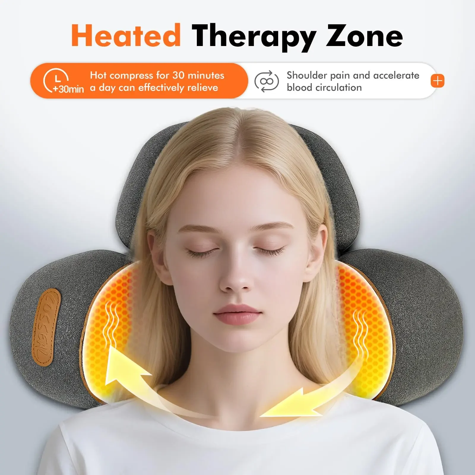 3-in-1 Neck Massager Pillow for Shoulder Deep Tissue , with Heating and Traction Function, Hump Corrector for Women