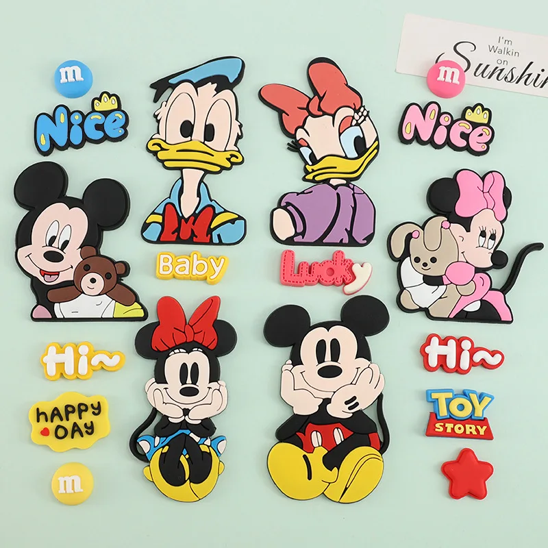 

1-18PCS Miniso Disney Mickey Minnie Pluto Happy Day Lucky PVC Shoe Buckle Charms Garden Sandal Accessories DIY Kids Backpack