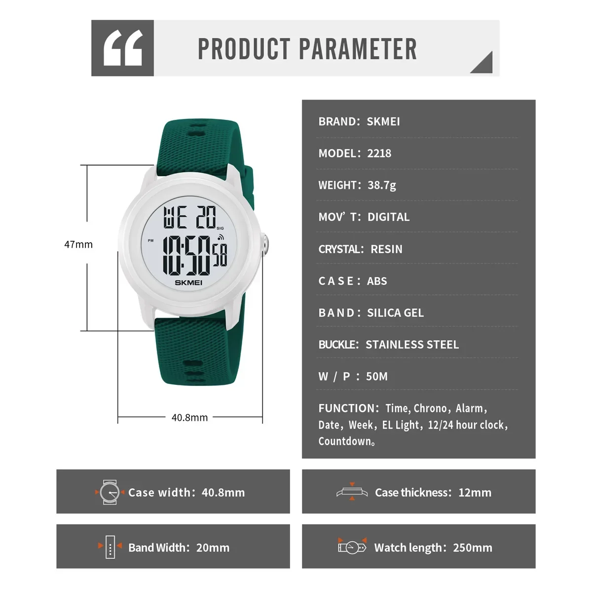 SKMEI 2218 الساعات الرقمية الفاخرة للنساء الرجال مقاوم للماء الرياضة LED عرض رجل إمرأة ساعات المعصم إنذار Reloj De Mujer 1893