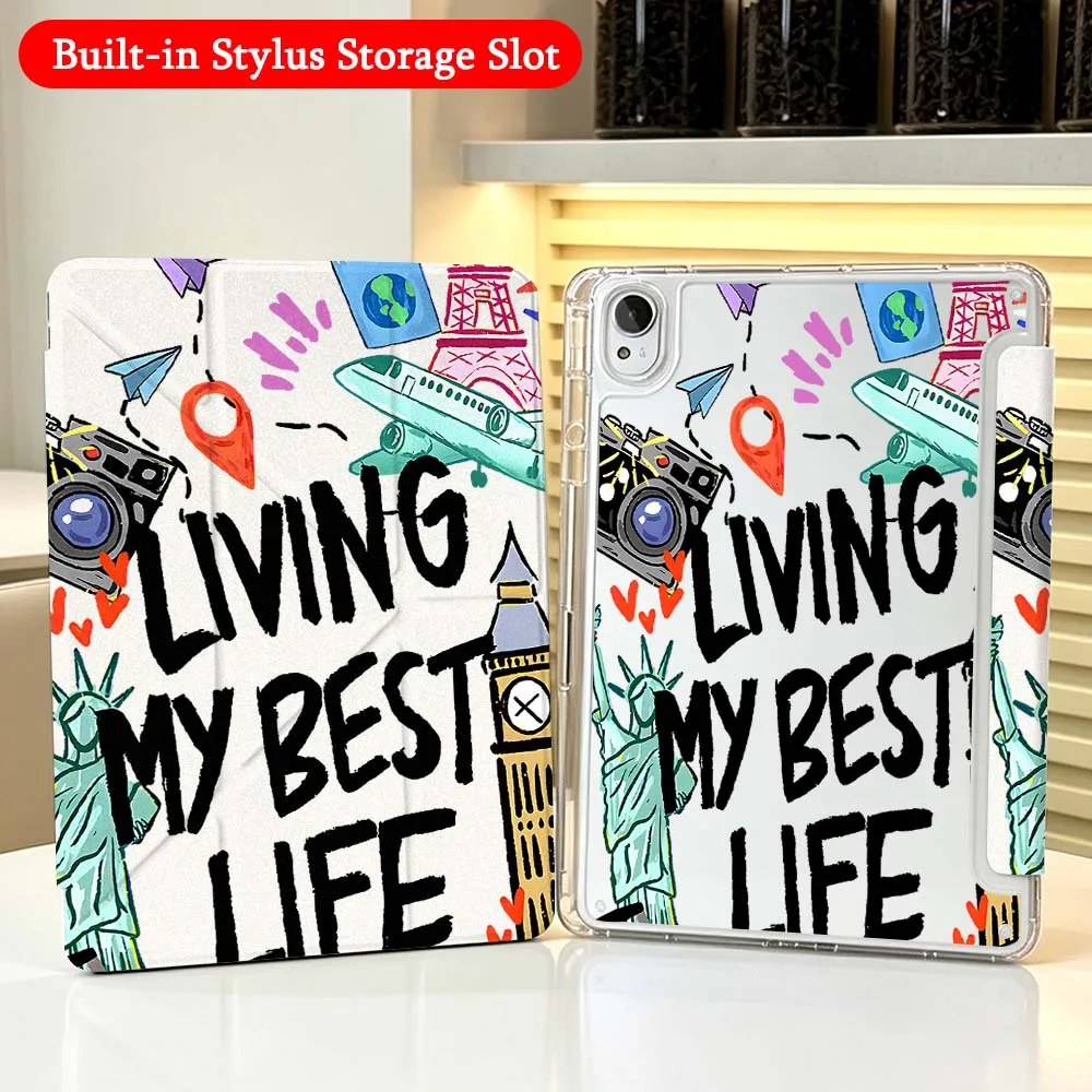 Travel Stamp Collage For Huawei Honor Matepad Pad X10 X9 GT Pro V9 9 Air SE 12X 11.5 11 13.2 11.5s inch Foldable Tablet Case