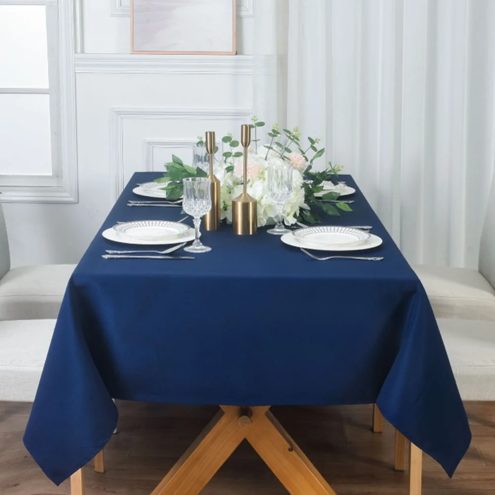 Einfarbig Schwarze Konferenz-, Bankett-, Hotel-, Esstisch-, Ausstellungs-, Werbe-Tischdecke, Bürotischdecke, Kunst-Rechteck-Tischdecke – Detail 18