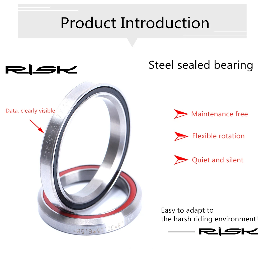RISIKO Fahrrad Headset Lager 41/41,8/47/49/52mm MTB Road Fahrrad Headset Lager Reparatur stahl Teile Fahrrad Zubehör – Detail 4