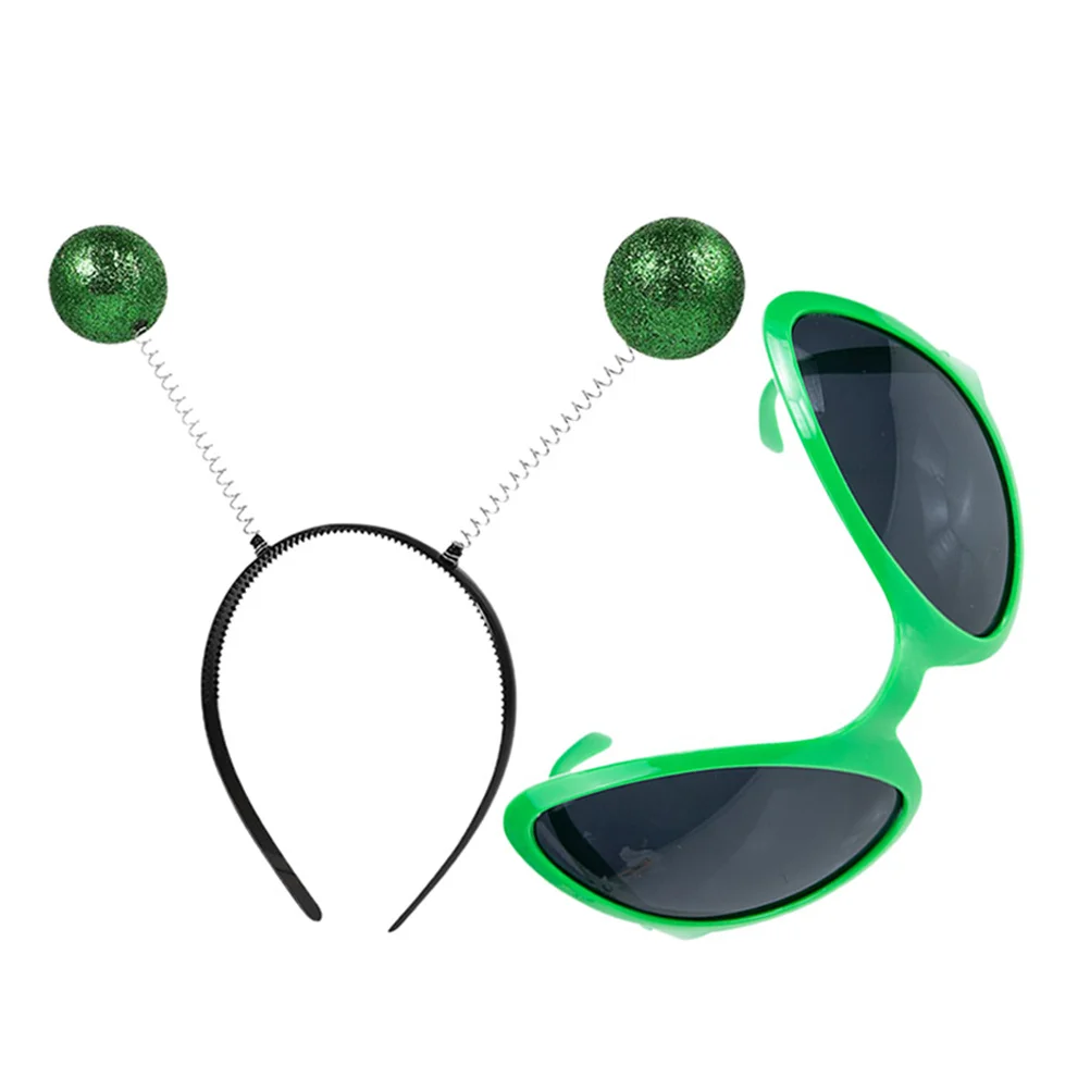 Ensemble de lunettes bandeau antenne Alien, 2 pièces, accessoires de Costume d'halloween, accessoires de fête, couvre-chef Cosplay, déguisement sur le thème de l'espace