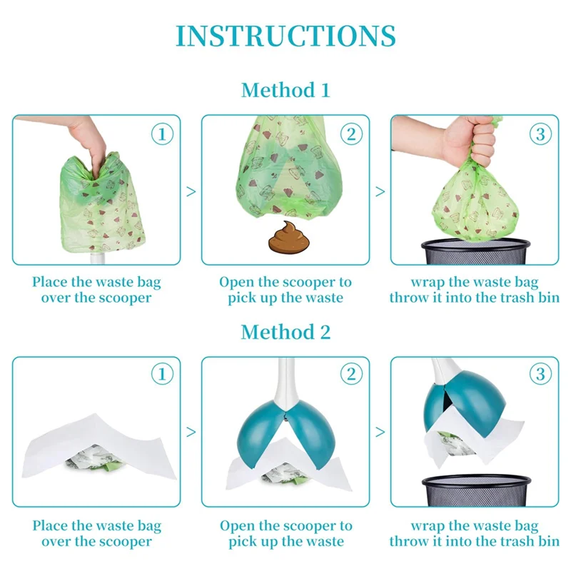 A43T 인체공학적 손잡이 강아지 배변 수거기-중형견용 배변 수거기-야외 애완동물 배설물 제거 도구 청소용