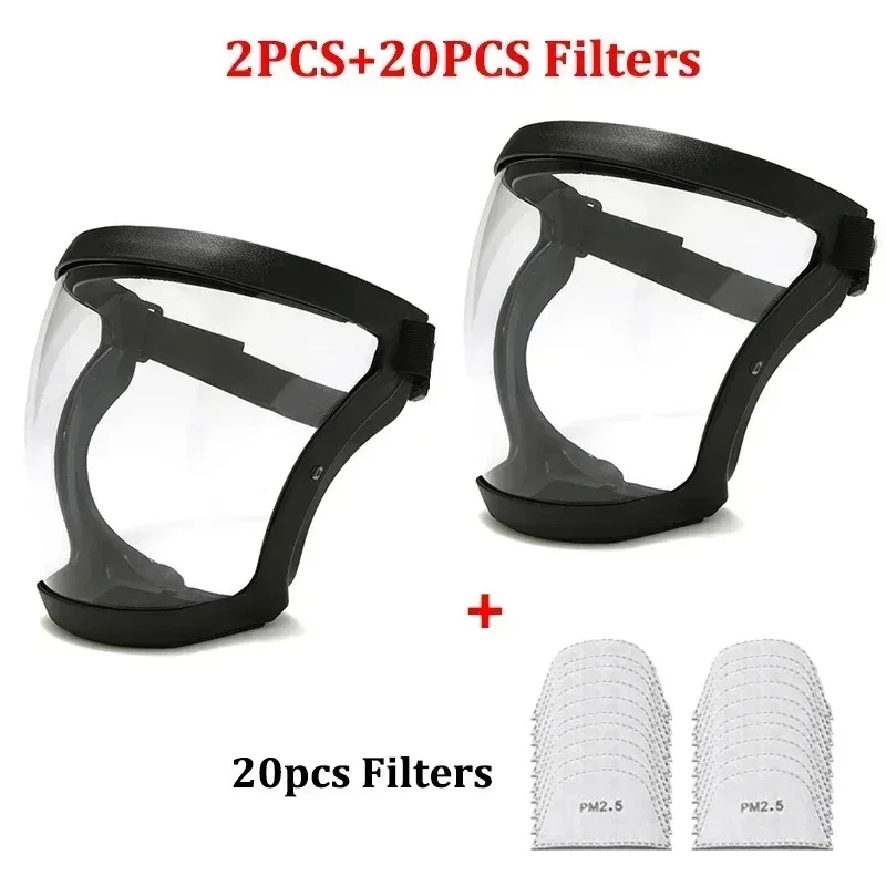 Full Face Shield Mask Transparent Head Eye Safety Protective Cover Glasses Screen Visors Dust WindProof Anti-Fog Kitchen Tools