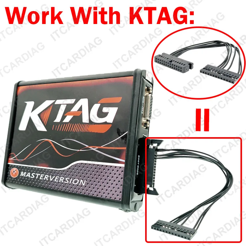 Online Unlimited KTAG V7.020 4 LED 2.25+ 272 ECU cable for Benz MB Car ECU Chip Tuning Kit 5.017 k-tag Programmer Tools Pk KESS