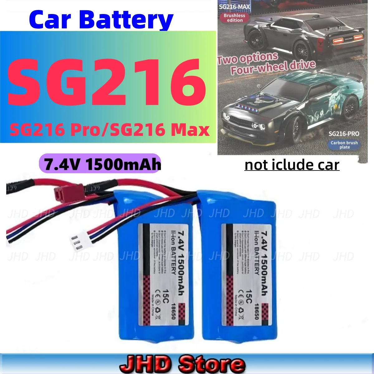 JHD SG216 MAX Car Batterys High Speed RC Car Original 7.4V 1500mAh SG116 MAX Part Car Battery for SG116PRO SG216PRO