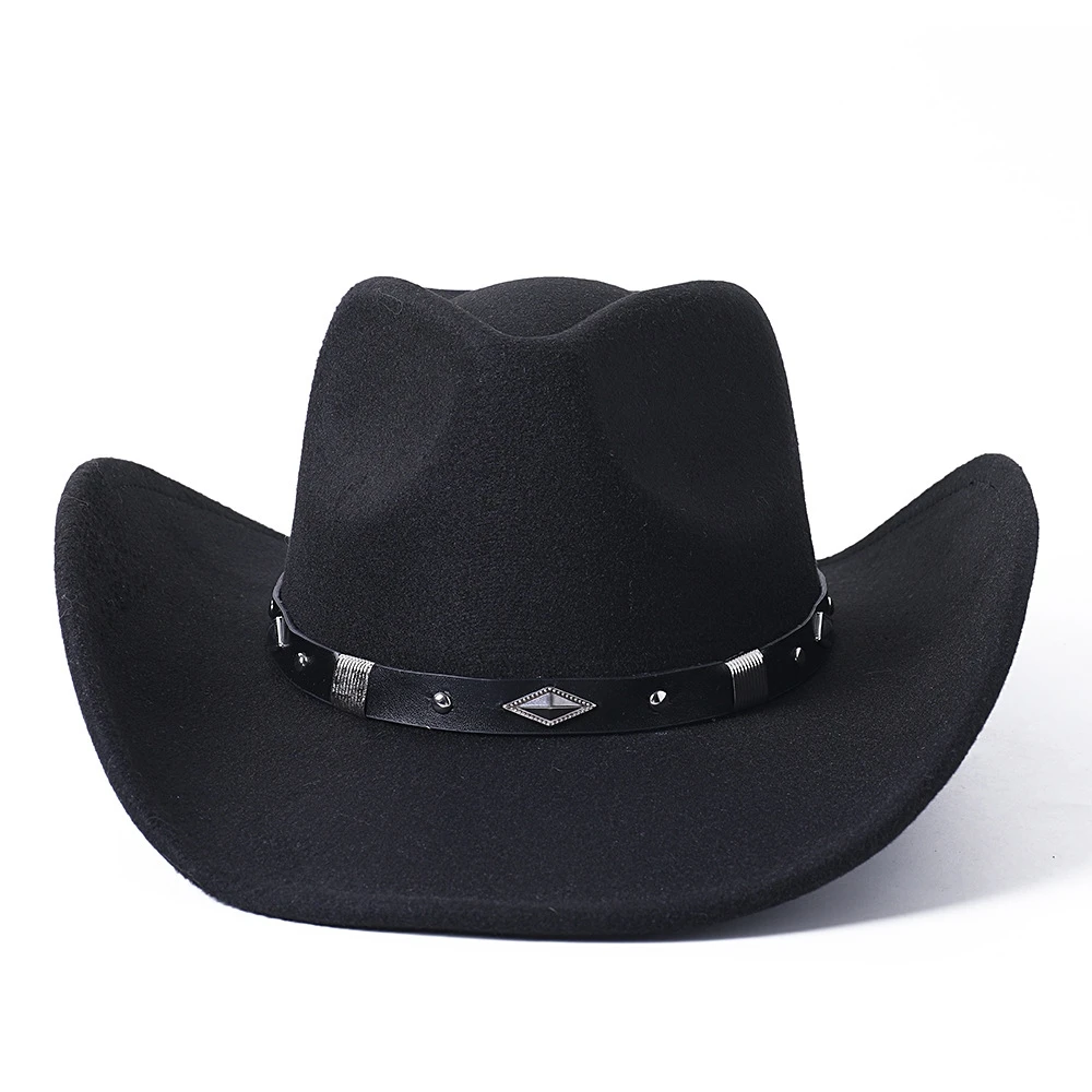 Teardrop crown Fedora hat various accessories cowboy hat monochrome felt hat men and women outdoor hat rider hat шляпа женская