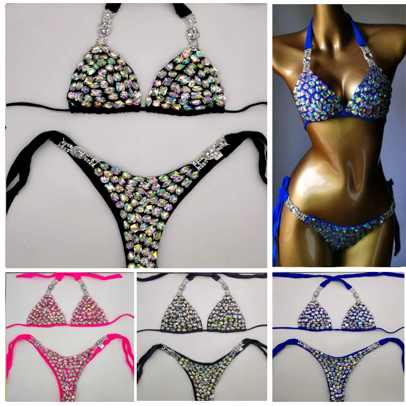 

7 Color Bikini Set Women Diamante Carnival Bra rhinestone Sexy Night Club Panties Rave Festival Bikini Set Burning Man Outfit