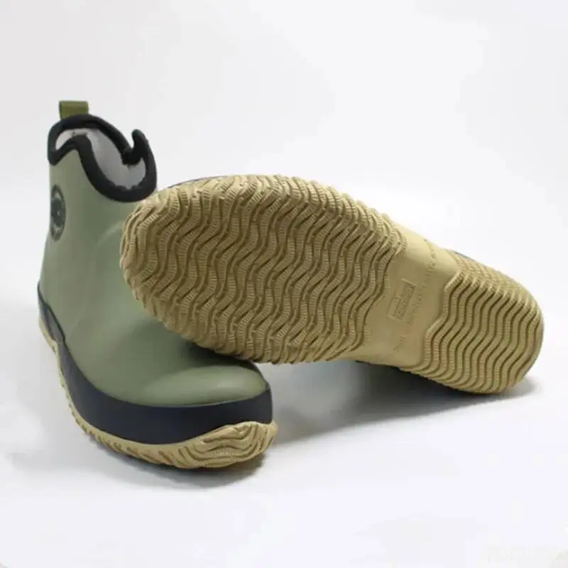 Men's Non-Slip Rain Waterproof Rubber Ankle Outdoor Leisure Fishing Boots Student Rain Platform view 5