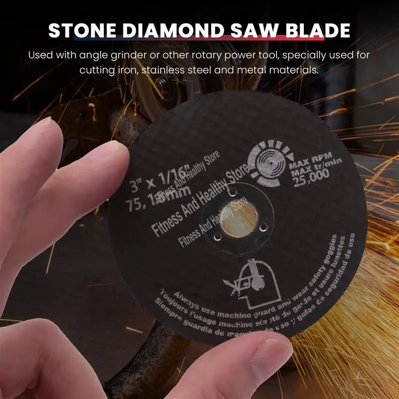 15Pcs 3Inch 75Mm Cut Off Wheel Resin Cutting Disc Fiber Circular Saw Blades For Metal Cutting 75X1.6X10mm-AT35