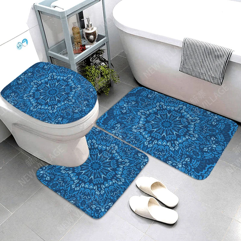 Mandala Anti-slip Bath Mats Bathroom Shower Mat Decor Absorbent Foot Mat Entrance Bathtub toilet rug Morocco vintage Persia boho