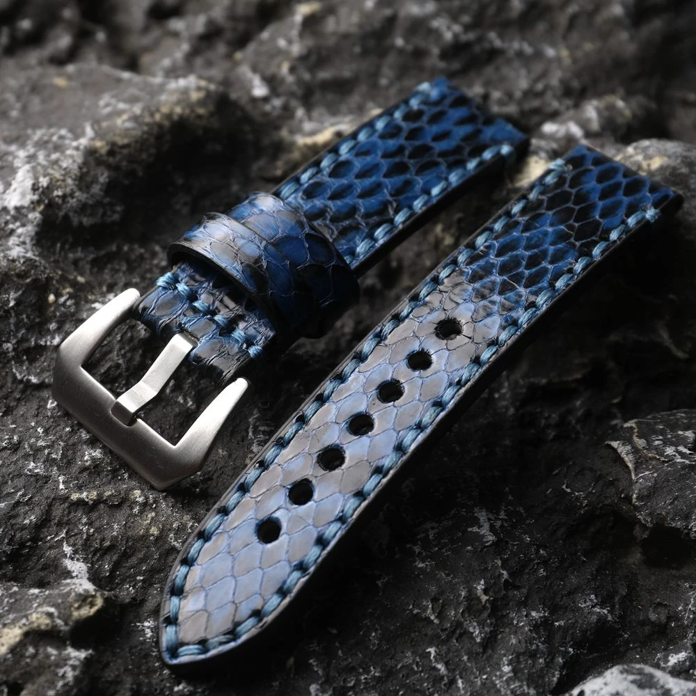 High-End Snakeskin Strap Handmade 20MM 22MM 24MM Leather Men Watch Bracelet, Thickened Vintage Bracelet, Men Fit PAM111 441