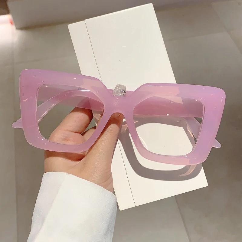 KAMMPT Trendy Women Glasses Stylish Square Brand Design Eyewear for Decoration Oversize Eyeglasses