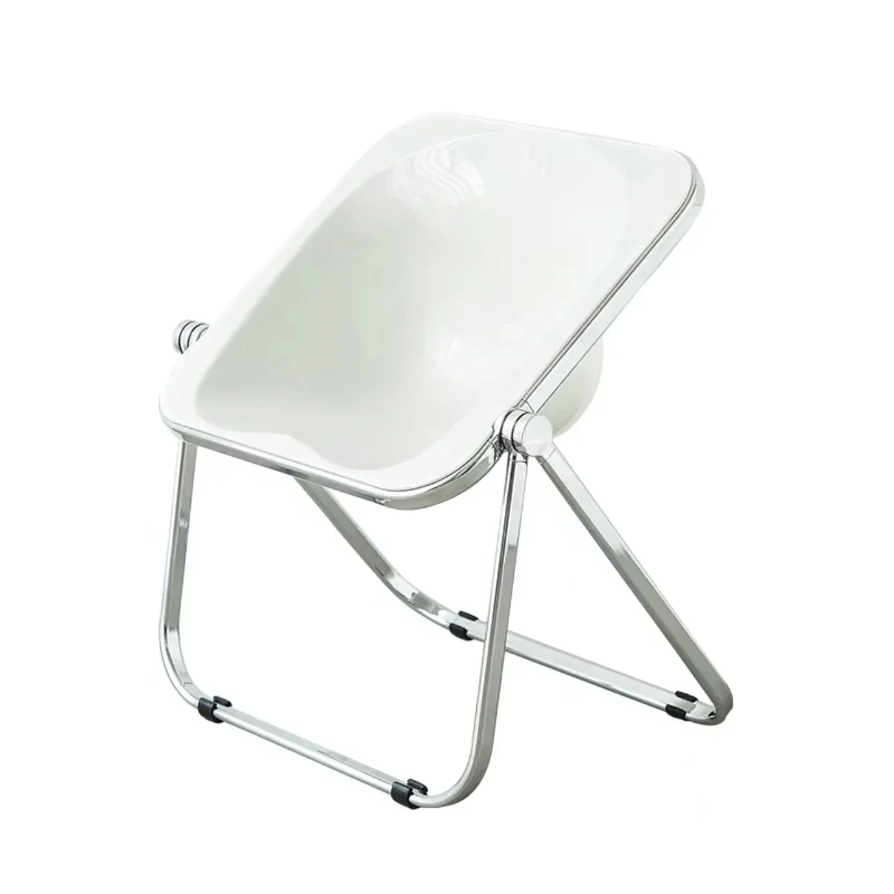 القرون الوسطى كرسي بلا ظهر قابل للطي شفاف بسيط خمر معدن الاكريليك كرسي قابل للطي غرفة المعيشة الدراسة #1