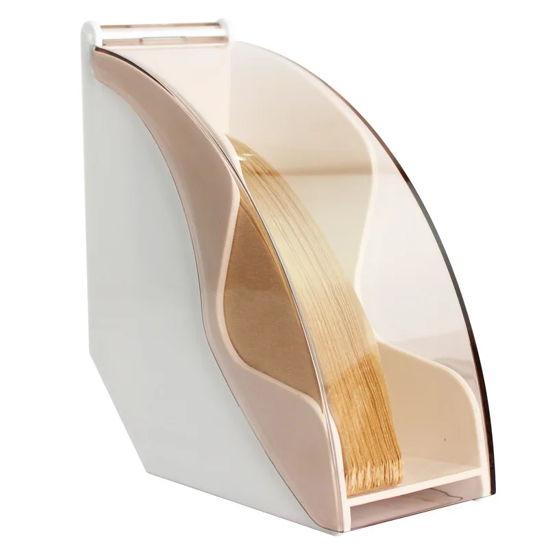 

Hand Drip Coffee Filter Paper Holder Storage Rack with Acrylic Cover Dispenser Storage Barista Tools For Coffee Filter