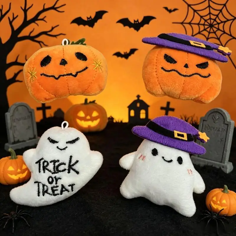Halloween-Plüsch-Schlüsselanhänger für Damen, Kürbis, Geist, Fledermaus, Hexenhut, Trick or Treat, Cartoon-Taschenanhänger, Partygeschenke, Schlüsselanhänger-Accessoire – Detail 14