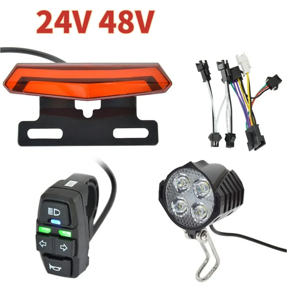 

LED Ebike Brake Rear Light High-Brightness Turn Signal Rear Lamp Easy Installation for 36V 48V Electric Bike Taillight