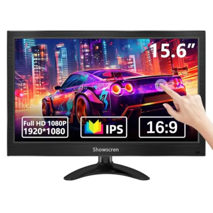 Portable 15.6inch IPS touchscreen monitor for laptop gaming and Raspberry Pi: PC-grade ABS plastic black 1920x1080P 60Hz 99 sRG