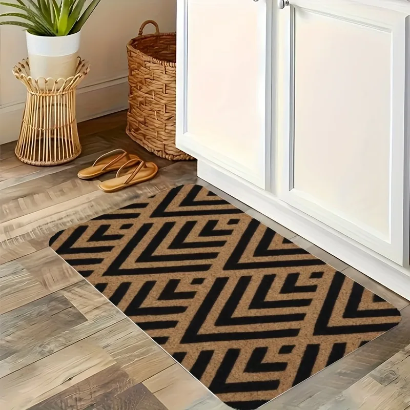 

1PC Modular Flow Pattern Kitchen Rug Non-Slip Door Mat Pop design Bathroom Rug Bath Mat Carpet for Home Sink Laundry ecoreeree