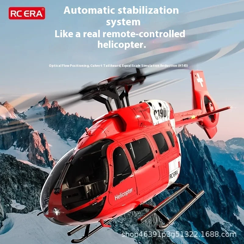 Rc Era Helicóptero de controle remoto C190 Dual Brushless 6 canais Hélice única Aileron Simulação canalizada livre H145 Helicopte