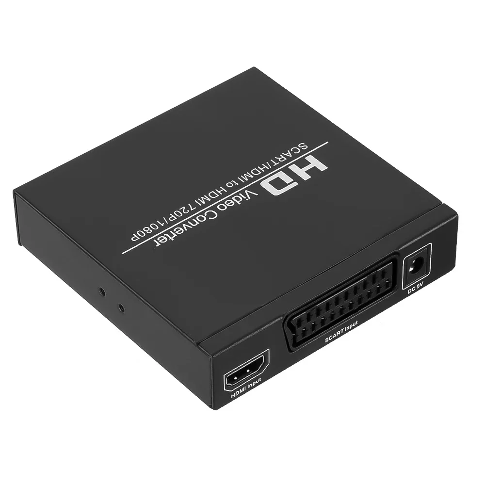 Convertidor SCART HDMI a HDMI, sintonizador de vídeo Digital de alta definición Full HD 1080P, adaptador de enchufe europeo/estadounidense para HDTV