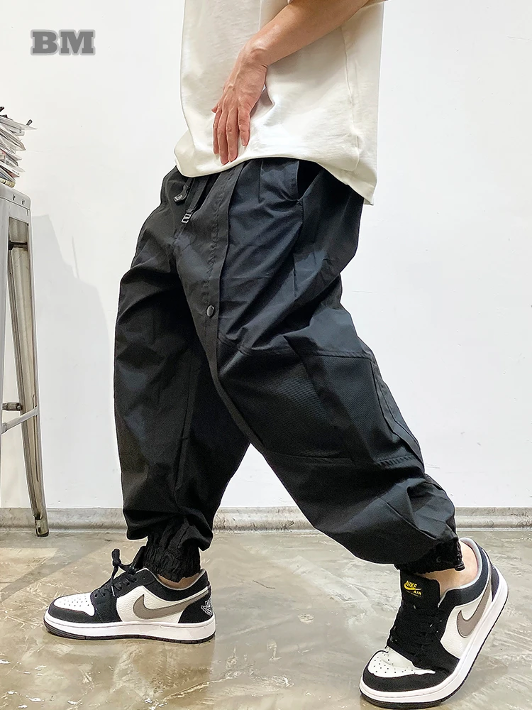 

Japanese Streetwear Thin Baggy Cargo Pants Men Clothing Harajuku Casual Harem Trousers Korean Loose Trendy Hip Hop Joggers Male