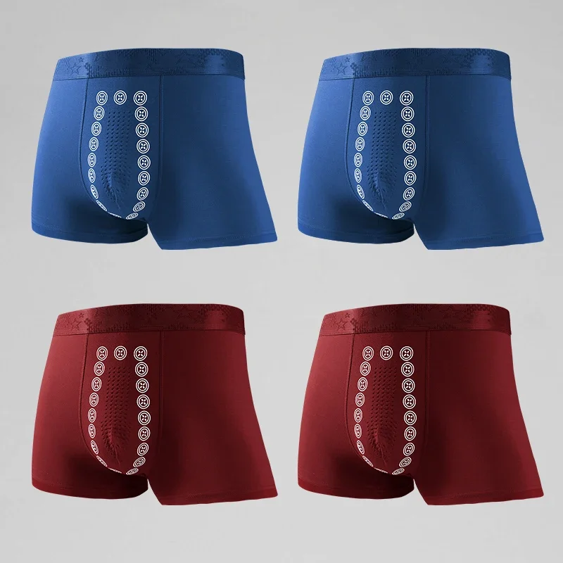 

5pcs Men's underwear, men's negative ion briefs, summer thin style, comfortable and breathable, modal sport four-corner short pa