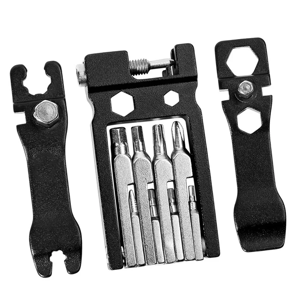 

Multifunctional Repair Tool Kit Folding Bike Mechanic Portable Chain Repair Set For Bicycle Outdoor Electroplated Carbon
