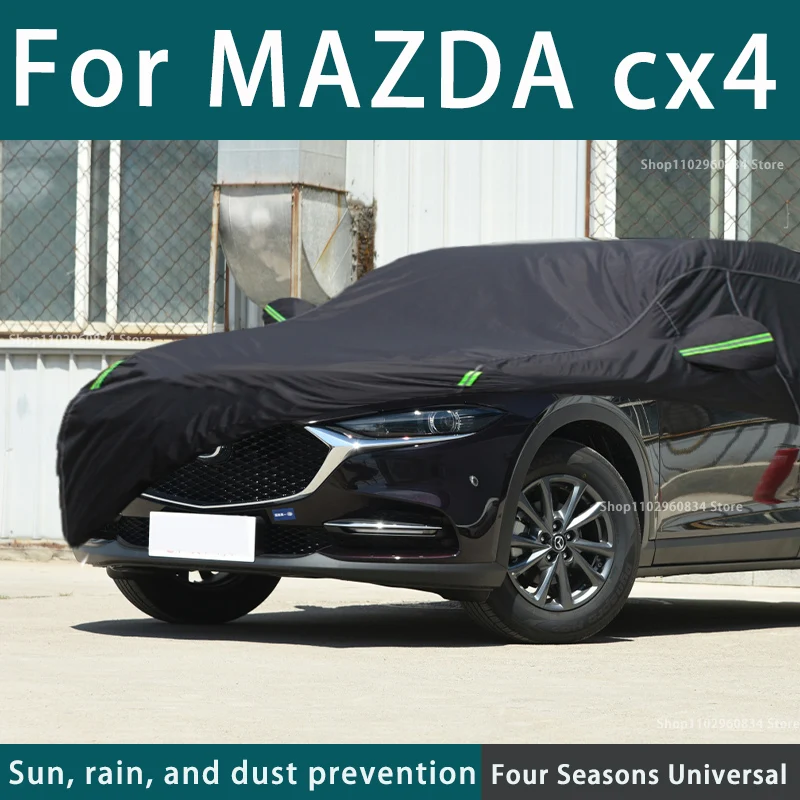 

For Mazda CX4 210T Full Car Covers Outdoor Uv Sun Protection Dust Rain Snow Protective Car Cover Auto Black Cover