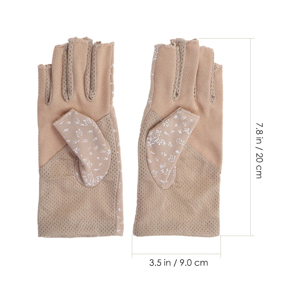 

2 Pairs Sun Protection Half Finger Gloves Wear-resistant Riding Car Accessory Sun-proof Driving Cotton Professional Thin Miss