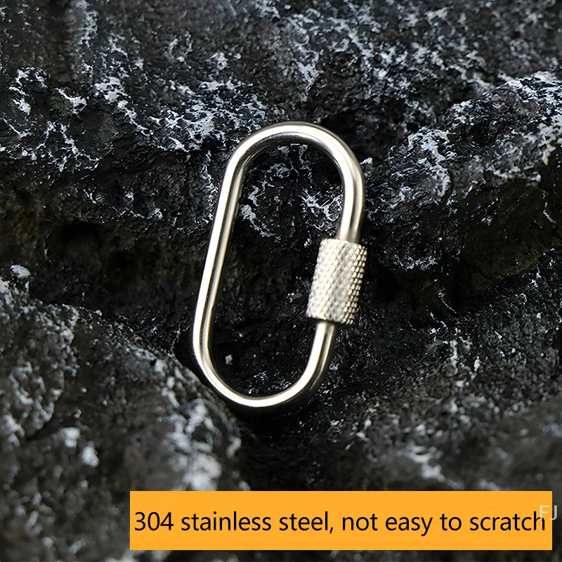

[YU]Oval Screw Locking Carabiner Key Ring Keychain Mini Water Bottle Backpack Buckle Lightweight Hanging Buckle