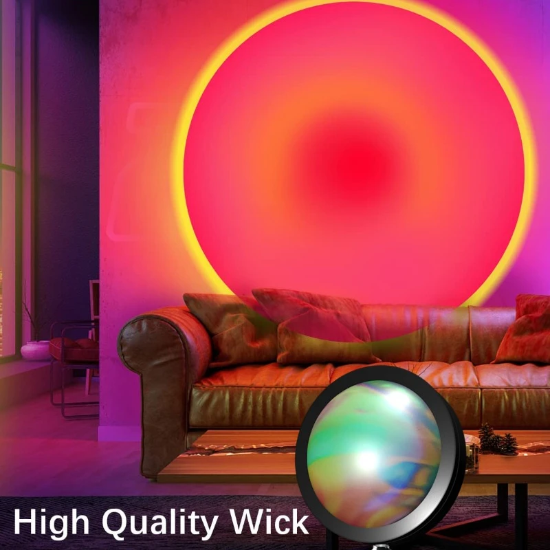 Sunset Ambient Light USB Desktop Table Lamp Tuya Bluetooth APP Remote Control RGB Floor Rainbow Projection Background Night Lamp