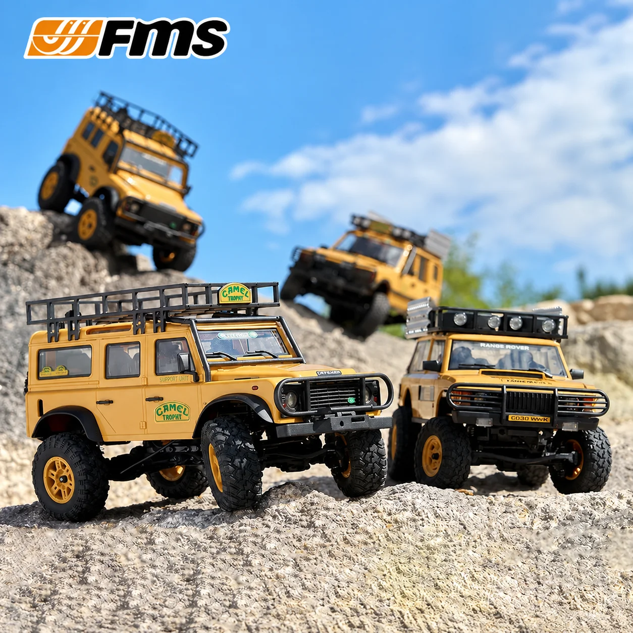 FMS 1/24 Fcx24m Land Rover D90 D110 Range Rover Rc Crawler 4wd Off Road Remote Control Car Simulation Vehicle Model Adults Gifts