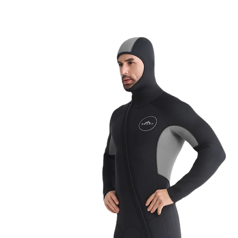 New Men's 5mm 7mm Neoprene One-piece Internal plush Suede Lining for Warmth Free Diving Wetsuit Diving Suit